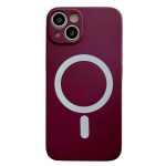 Husa MagSafe pentru Apple iPhone 11, Silicon, Protectie pentru camera, Magnetica, Incarcare Wireless,   Visiniu