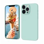 Husa pentru Apple iPhone 14 Plus , Liquid Silicone, cu Microfibra pe interior, Protectie Antisoc, Light Cyan