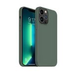 Husa pentru Apple iPhone 14 Plus , Liquid Silicone, cu Microfibra pe interior, Protectie Antisoc, Dark Green, Verde inchis