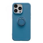Husa protectie  compatibila cu Apple iPhone 13 Pro Liquid Silicone Ring cu suport rotativ Albastru