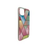 Husa protectie pentru Apple iPhone 11 Pro Max Soft IMD TPU Marble Geometric Roz
