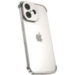 Carcasa de Telefon,  Compatibila Apple iPhone 17, Fara Rama, doar Colturi si Camera, din Metal, Grosime 0.1 mm, Gri Titanium