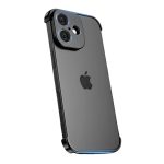 Carcasa de Telefon,  Compatibila Apple iPhone 17, Fara Rama, doar Colturi si Camera, din Metal, Grosime 0.1 mm, Negru