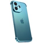 Carcasa de Telefon,  Compatibila Apple iPhone 17, Fara Rama, doar Colturi si Camera, din Metal, Grosime 0.1 mm, Albastru