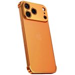 Carcasa de Telefon,  Compatibila Apple iPhone 17 Pro Max, Fara Rama, doar Colturi si Camera, din Metal, Grosime 0.1 mm, Portocaliu