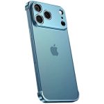 Carcasa de Telefon,  Compatibila Apple iPhone 17 Pro Max, Fara Rama, doar Colturi si Camera, din Metal, Grosime 0.1 mm, Albastru