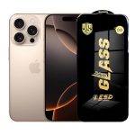 iPhone 16 Pro Folie de Protectie, Sticla Securizata ESD, Margini Negre, Rezistenta la Zgirieturi, Antistatica, 0.35 mm, Transparenta