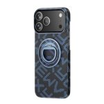 Husa pentru iPhone 17 Air,  Carcasa de Protectie Rezistenta Ultra-subtire, Suport Magnetic, Aspect Texturat, Albastru