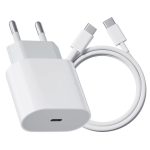 Incarcator Super Fast Charge,  Incarcator Fast Charge Compatibil Apple, 35 W, USB-C Adaptor, Cablu inclus USB-C, Alb