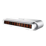 Suport Numar de Telefon pentru Parcare Auto,  Suport pentru Numarul de telefon, Banda glisanta pentru Ascundere, Banda Adeziva Inclusa, 120 x 48 x 24 mm, Cifre Rosii, Gri deschis